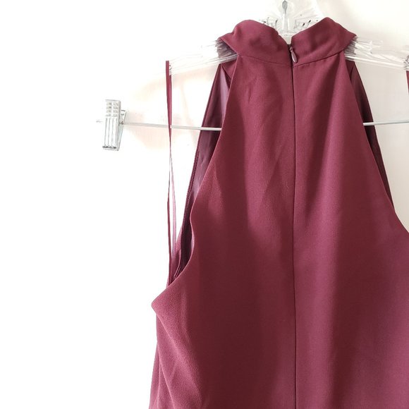 *SOLD Topshop Burgundy Plunging Neckline Jumpsuit 2 - Picture 5 of 8